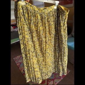Long Yellow Floral Skirt